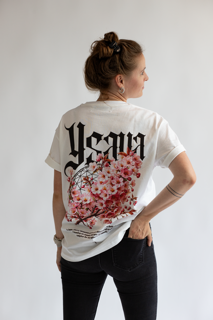 Oversized T-Shirt "Sakura" - white